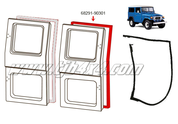 Joints de porte Arriere type ambulance, droit